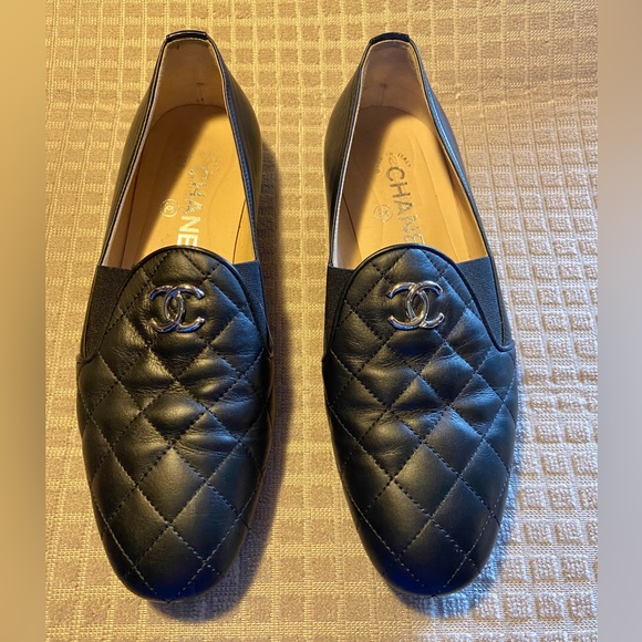 CHANEL 2013 Excellent Vintage Quilted super soft Lambskin Leather Loafers.US sz6 - Picture 5 of 16